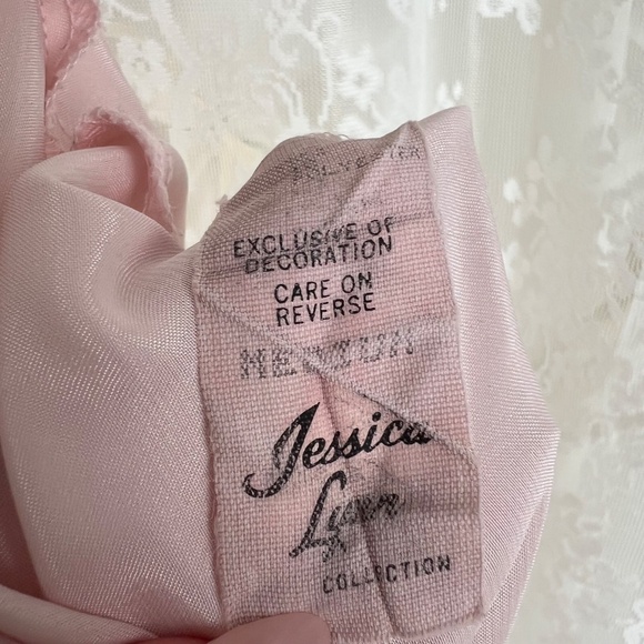 On hold! Vintage Satin Embroidered Beaded Front Slit Fairy Dress Slip - Picture 9 of 9